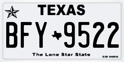 TX license plate BFY9522