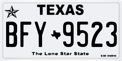 TX license plate BFY9523