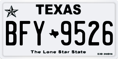 TX license plate BFY9526