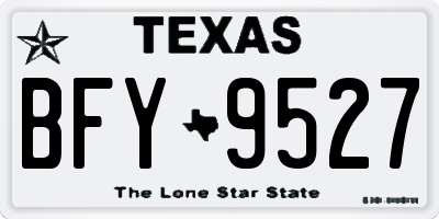 TX license plate BFY9527