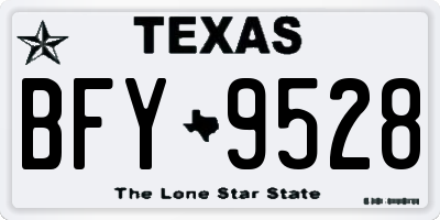 TX license plate BFY9528