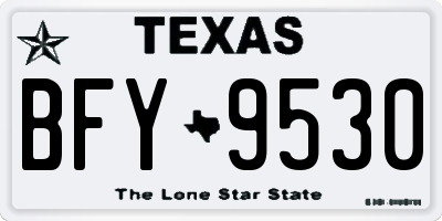 TX license plate BFY9530