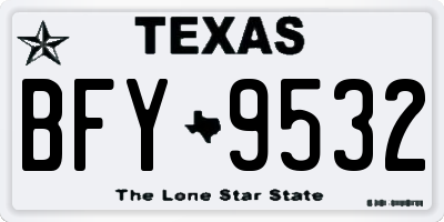 TX license plate BFY9532