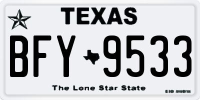 TX license plate BFY9533