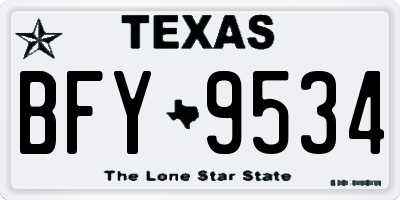 TX license plate BFY9534