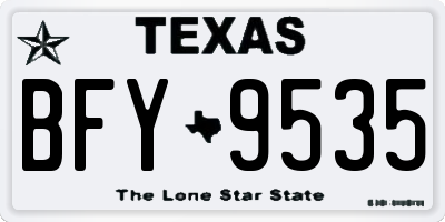 TX license plate BFY9535