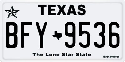 TX license plate BFY9536