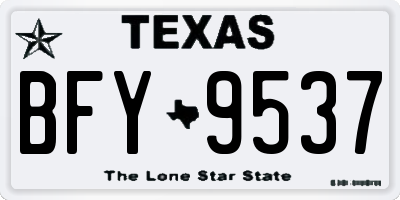 TX license plate BFY9537