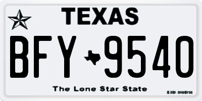 TX license plate BFY9540