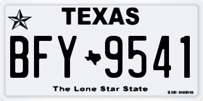 TX license plate BFY9541