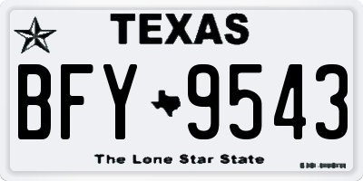 TX license plate BFY9543