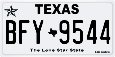 TX license plate BFY9544