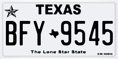 TX license plate BFY9545