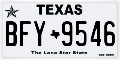 TX license plate BFY9546