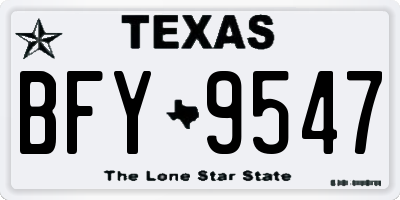 TX license plate BFY9547