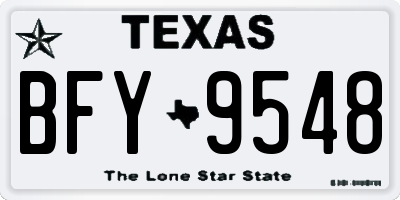 TX license plate BFY9548