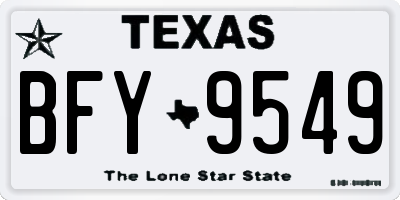 TX license plate BFY9549