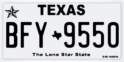TX license plate BFY9550