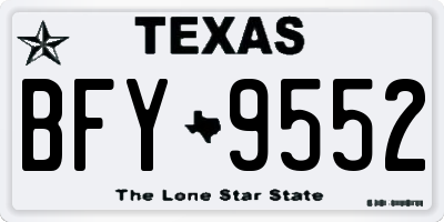 TX license plate BFY9552