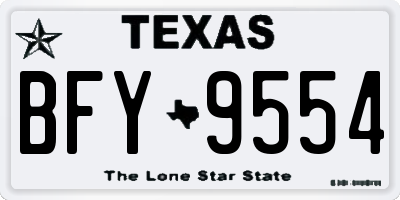 TX license plate BFY9554
