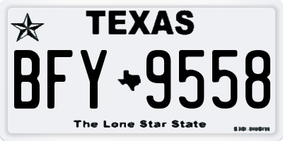 TX license plate BFY9558