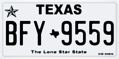 TX license plate BFY9559