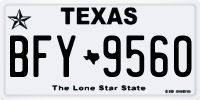 TX license plate BFY9560