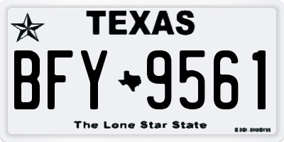 TX license plate BFY9561