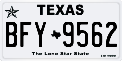 TX license plate BFY9562
