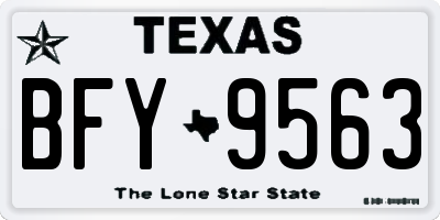TX license plate BFY9563