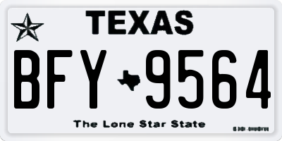 TX license plate BFY9564
