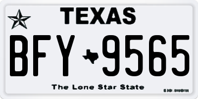 TX license plate BFY9565