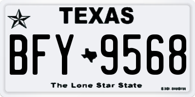 TX license plate BFY9568