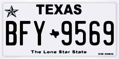 TX license plate BFY9569