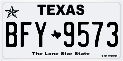 TX license plate BFY9573
