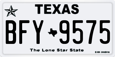TX license plate BFY9575