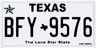 TX license plate BFY9576