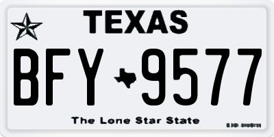 TX license plate BFY9577