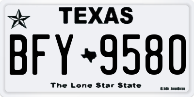 TX license plate BFY9580