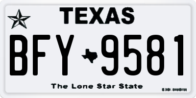 TX license plate BFY9581