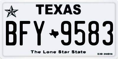 TX license plate BFY9583