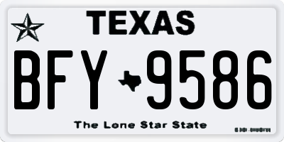 TX license plate BFY9586