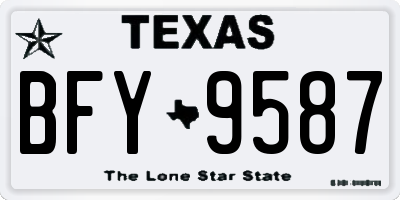TX license plate BFY9587
