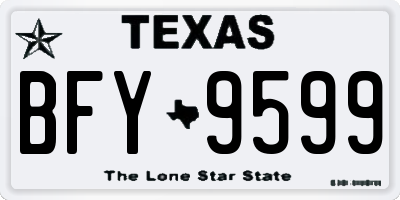 TX license plate BFY9599