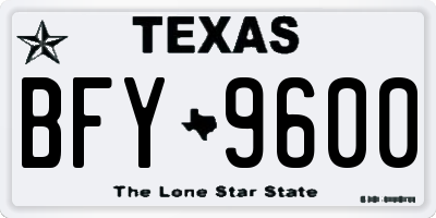 TX license plate BFY9600