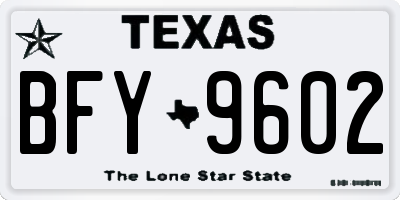 TX license plate BFY9602