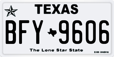 TX license plate BFY9606