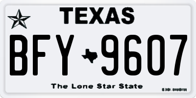 TX license plate BFY9607