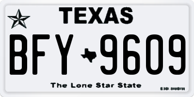 TX license plate BFY9609