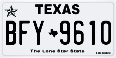 TX license plate BFY9610